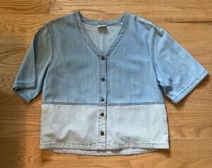 Vintage CMC Short Sleeve Denim Stripe Shirt
